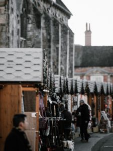 A photo of the Christmas market in Winchester, UK