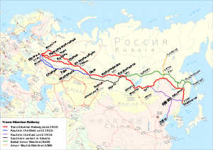 The Trans-siberian railway map