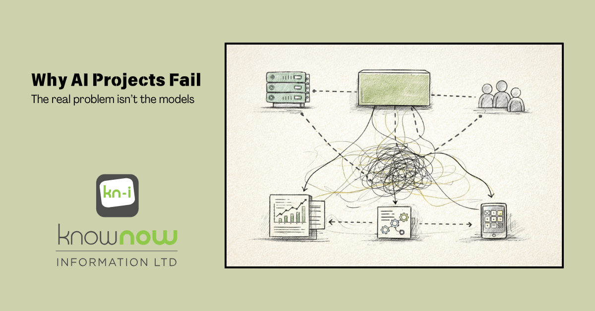 Cover image for Why AI Projects fail. By David Patterson of KnowNow Information.