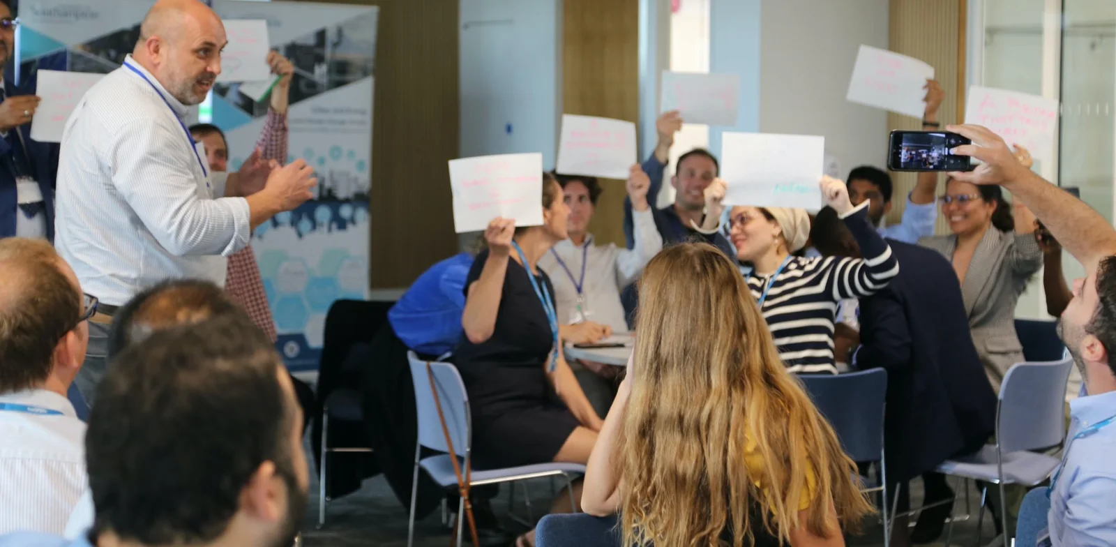 Chris Cooper working with a group during a workshop